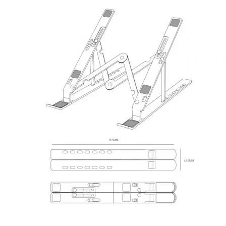Aisens Soporte de Sobremesa Ajustable para Portátil y Tablet, Plata